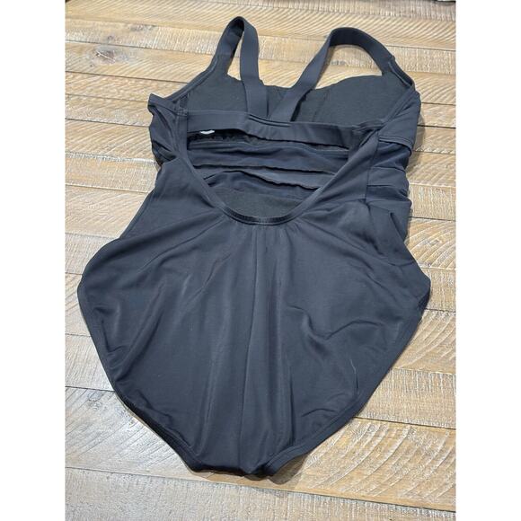 Nike Women's Mesh Black V-Back One Piece Swimsuit NESS9365 - L - Picture 11 of 11